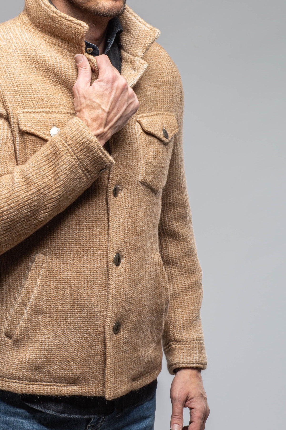 Wrangell Knit Jacket In Camel | Warehouse - Mens - Outerwear - Cloth | Gimo's