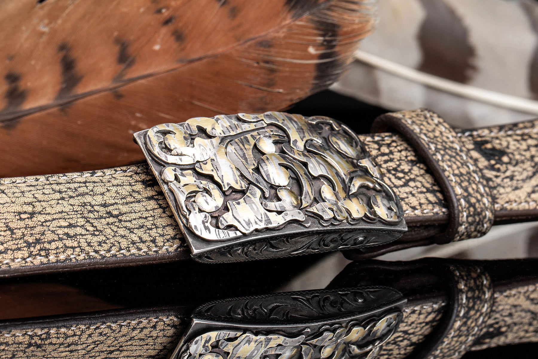 Comstock Heritage Tyson Swirl Mokume Buckle Belts And Buckles - Trophy