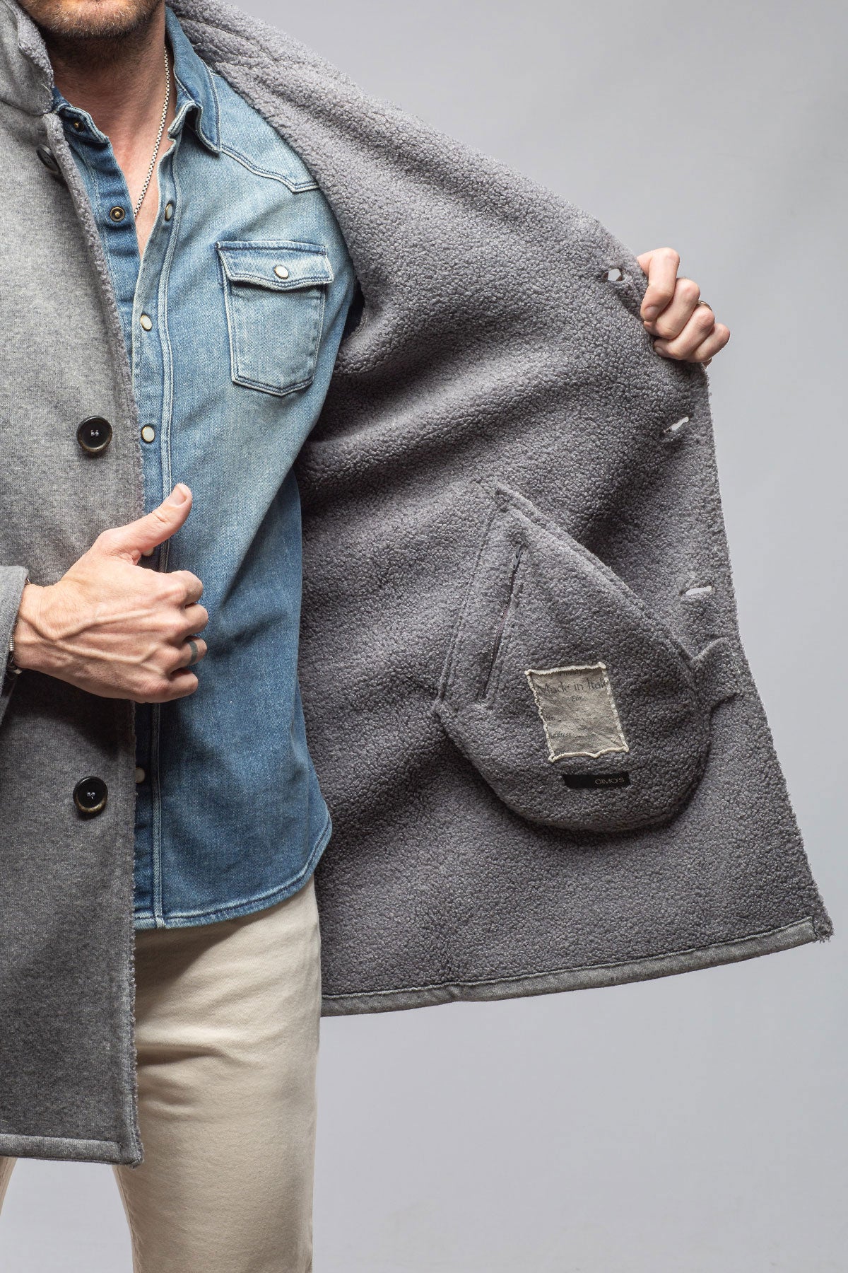 Kane Long Wool Coat In Grey | Warehouse - Mens - Outerwear - Cloth | Gimo's