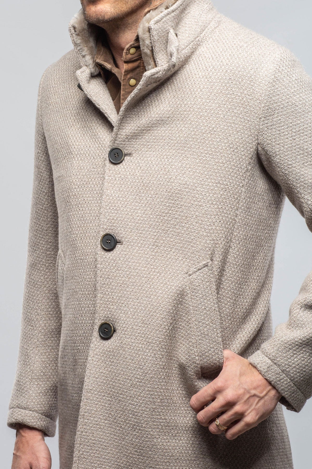 Vancouver Knit Coat In Stone | Warehouse - Mens - Outerwear - Cloth | Gimo's