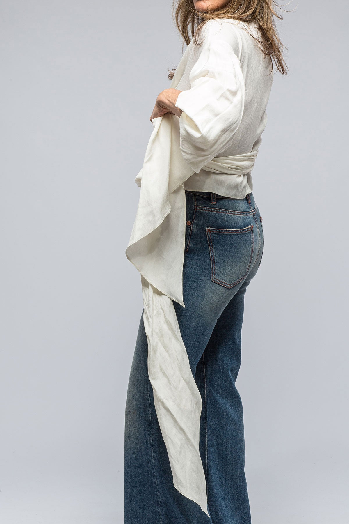 Peasant Blouse Top In Ivory | Ladies - Blouses | VOZ