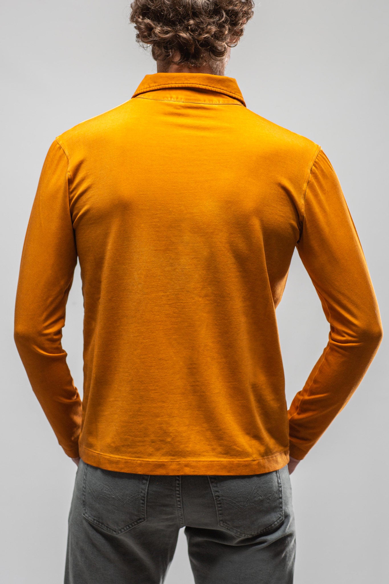 Cafe Paco LS Polo Shirt In Papaya | Mens - Shirts - Polos | Dune