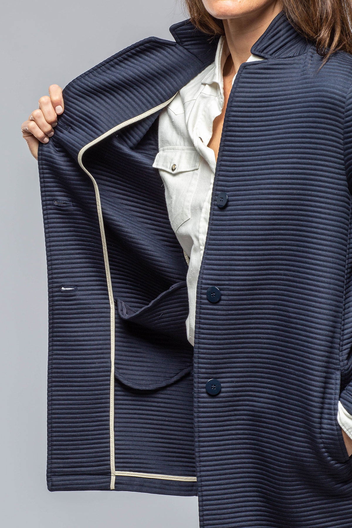 Melania Stretch Ribbed Jacket | Warehouse - Ladies - Outerwear - Cloth | Gimo's