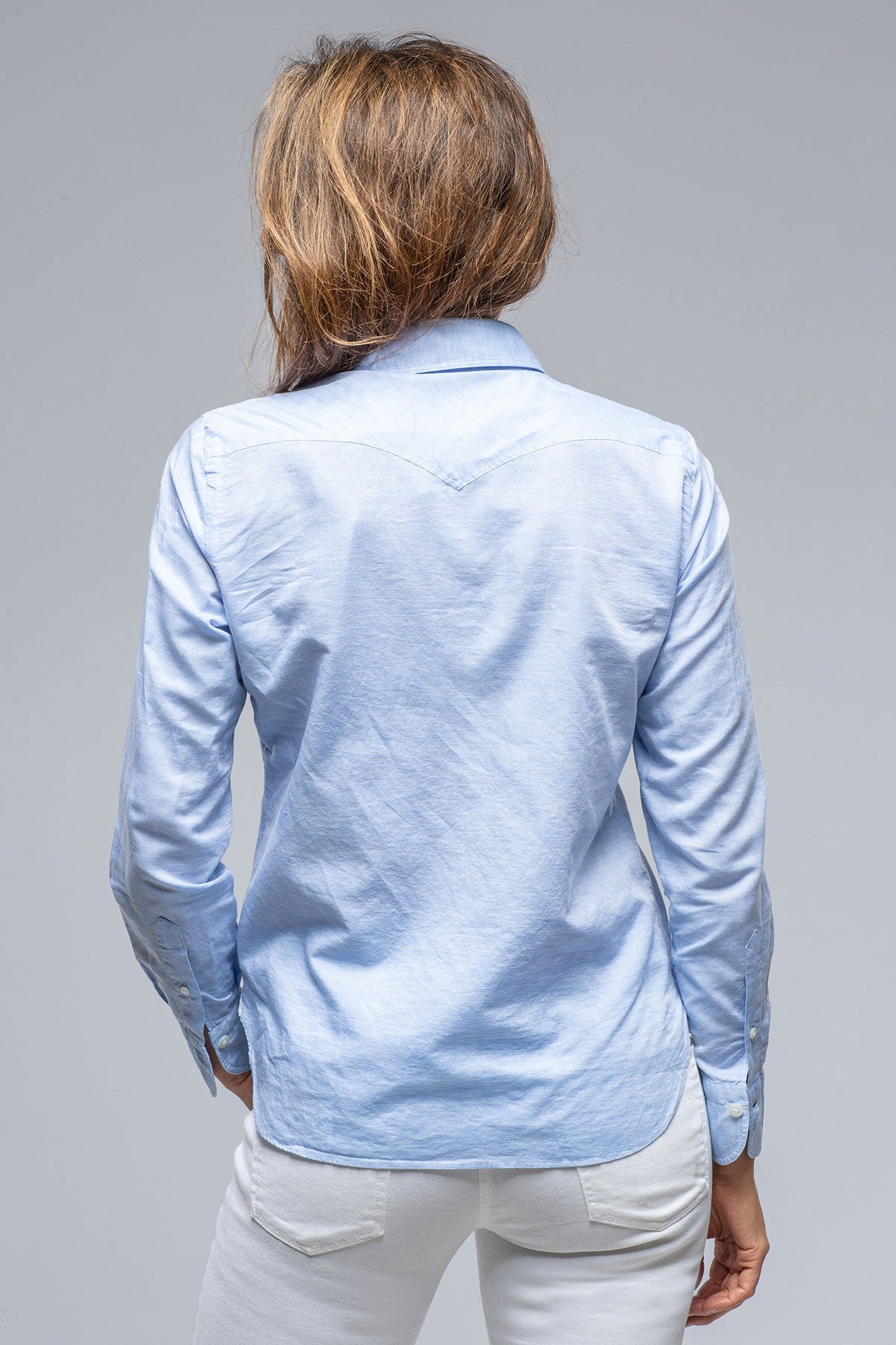 Marcella Linen Shirt in Sky Blue | Ladies - Tops | Finamore Napoli