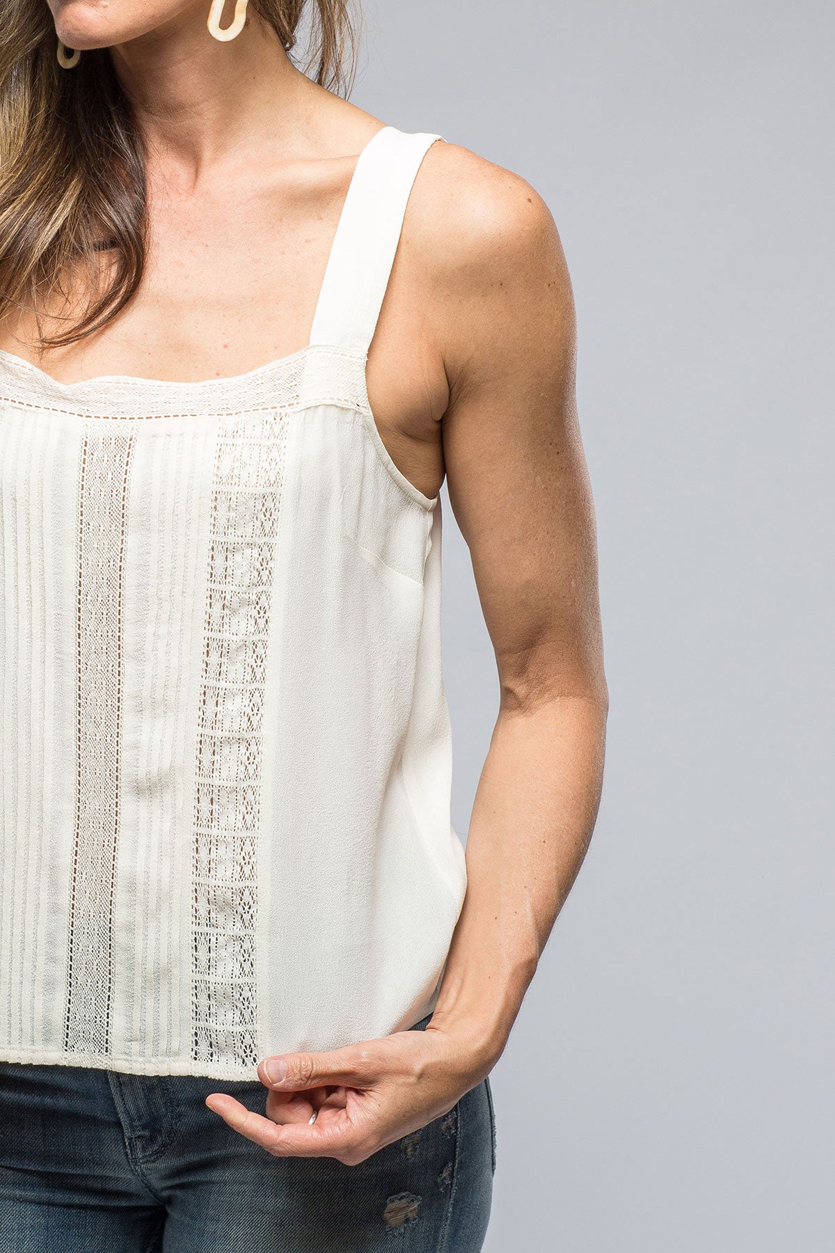 Dune Top In White Crepe