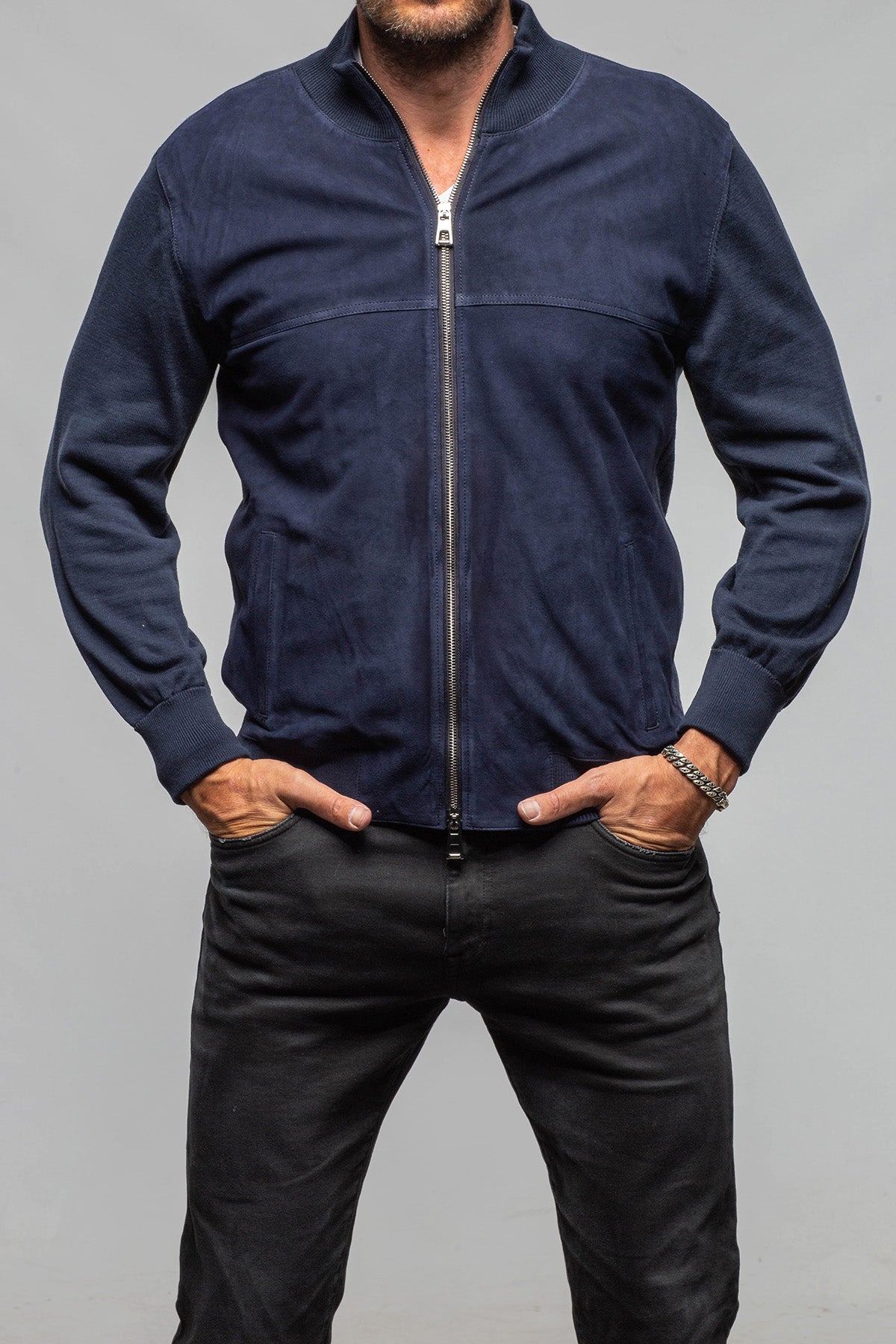 DiBello Jack Suede & Knit Jacket Samples - Mens - Outerwear - Leather
