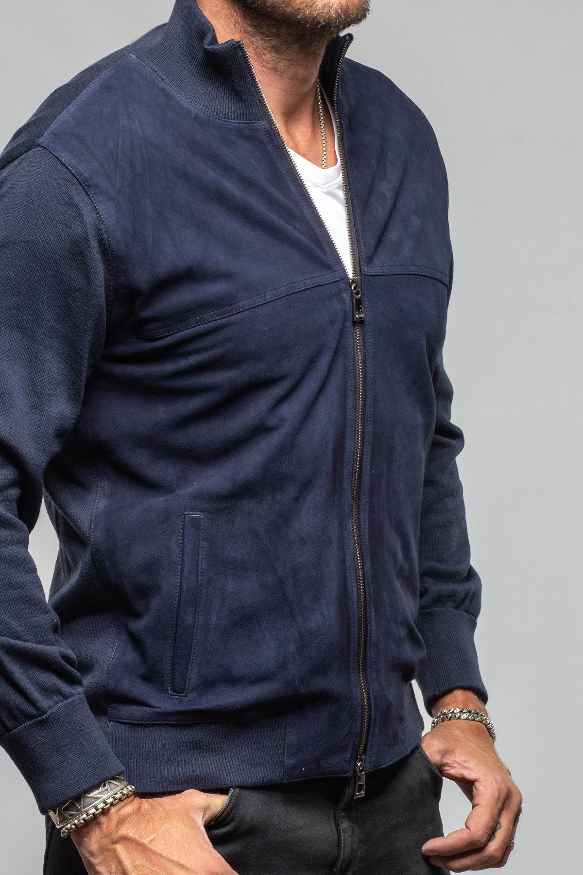 DiBello Jack Suede & Knit Jacket Samples - Mens - Outerwear - Leather
