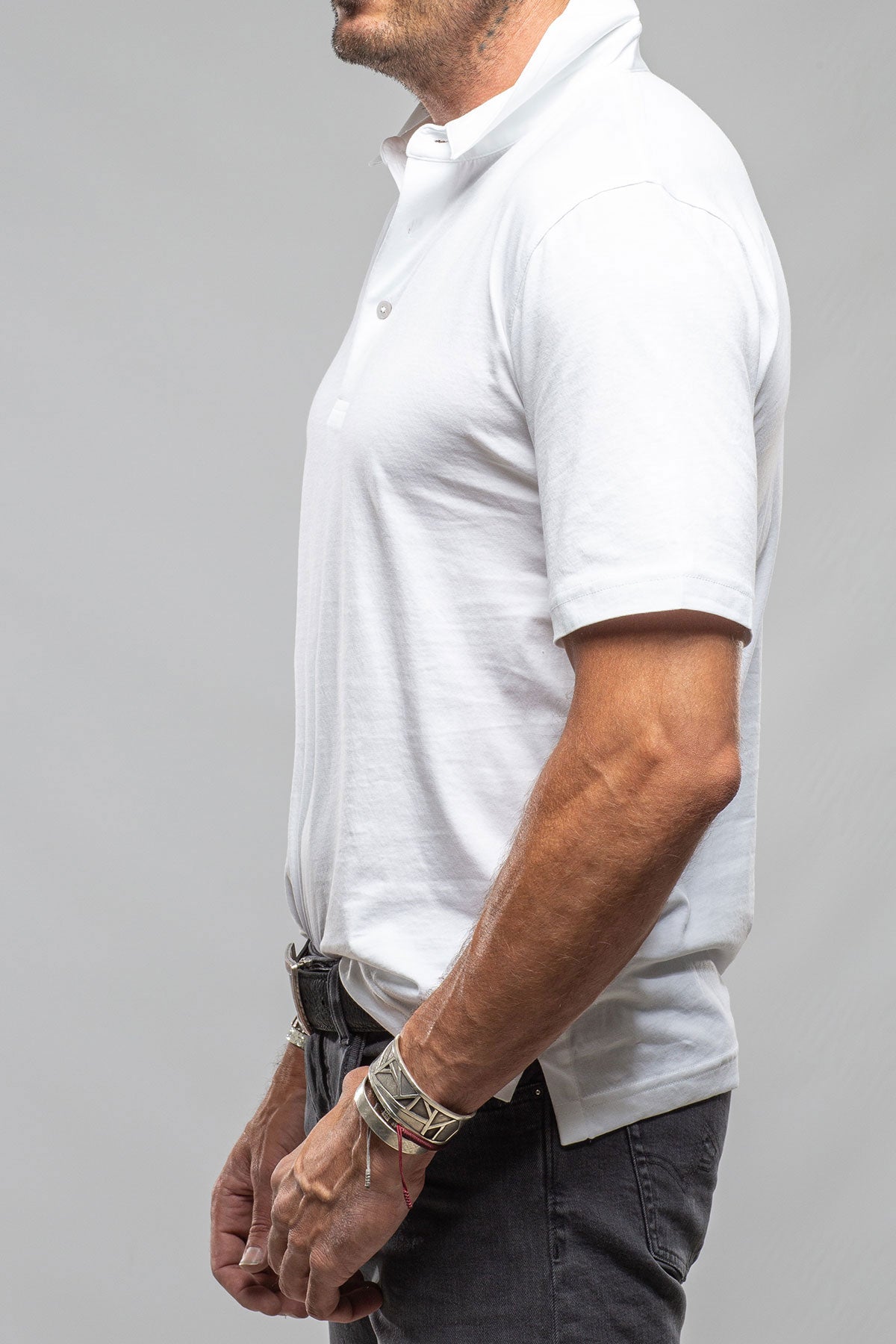 Cruz Cotton Polo In White | Mens - Shirts - Polos | Georg Roth