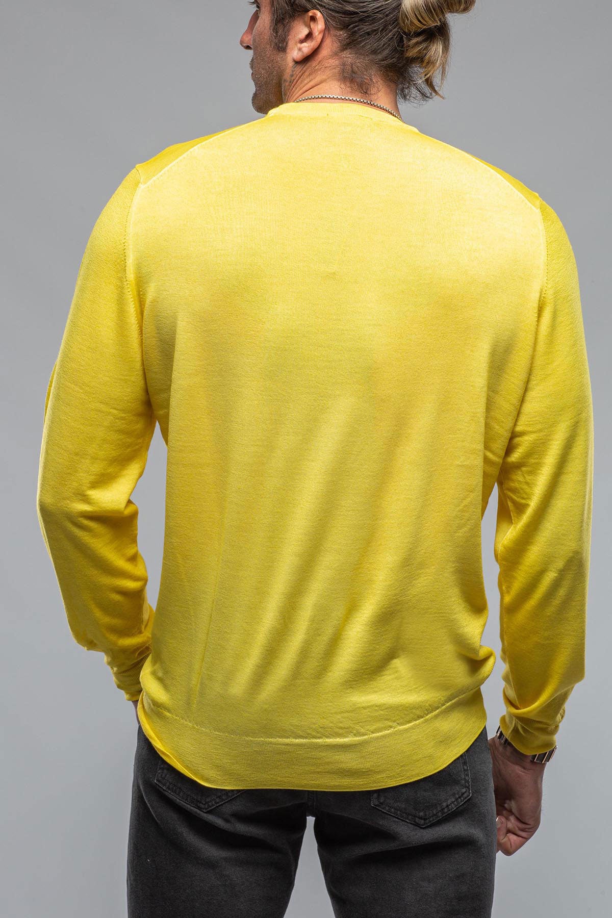 Drumohr Kane Merino Crew In Yellow Mens - Sweaters