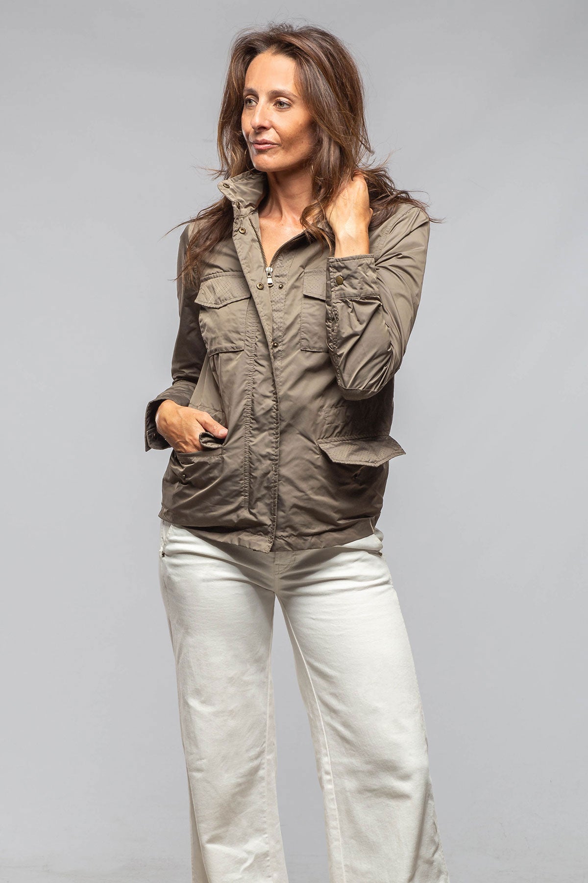 Julie Lightweight Coat In Olive | Warehouse - Ladies - Outerwear - Lightweight | Gimo's