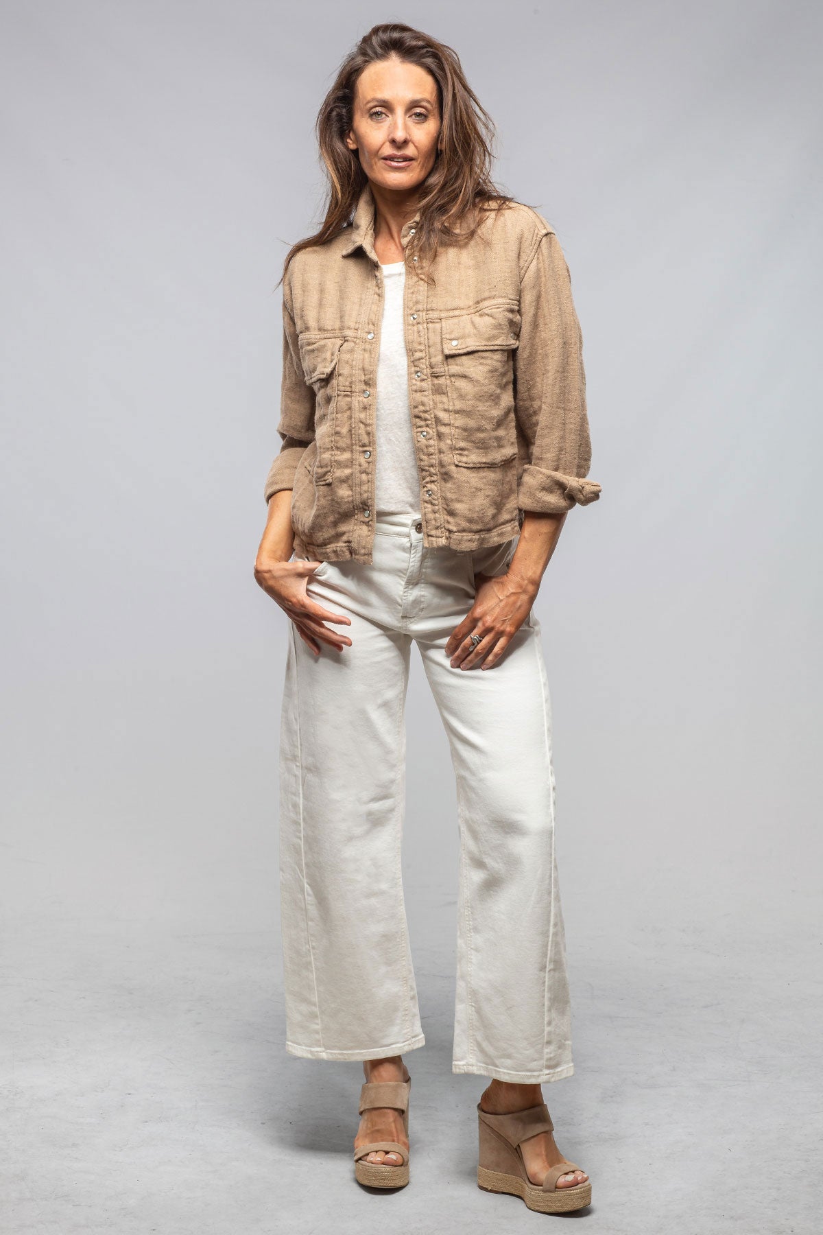 Dune Arroya Washed Linen Jacket In Desert Ladies - Outerwear - Lightweight