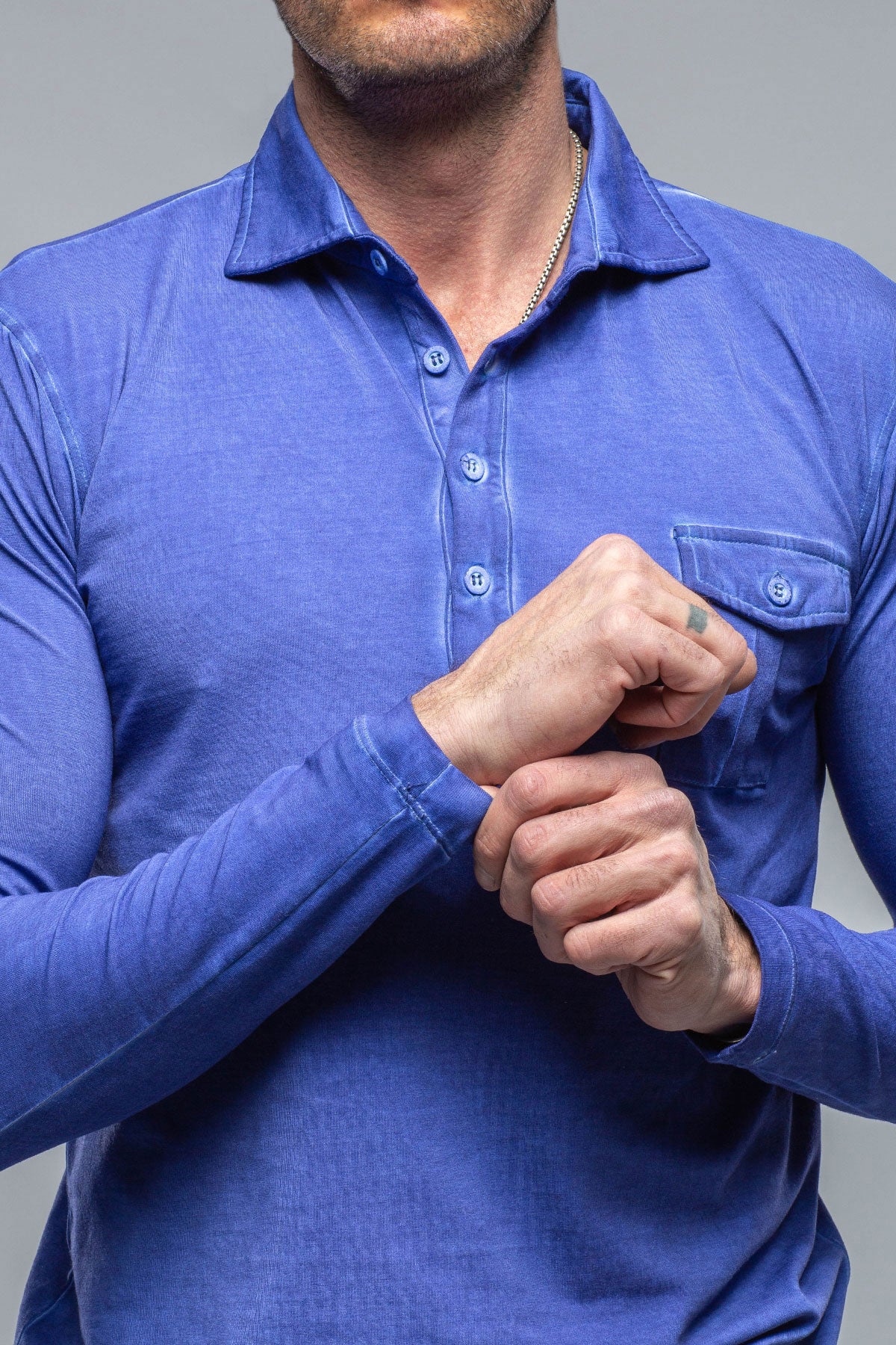 Dune Cafe Paco LS Polo Shirt In Lavender Mens - Shirts - Polos