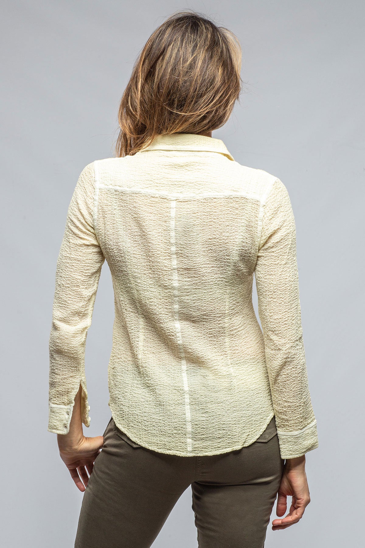 Dune Jules Crepe Cotton Button Down In Yellow Ladies - Tops