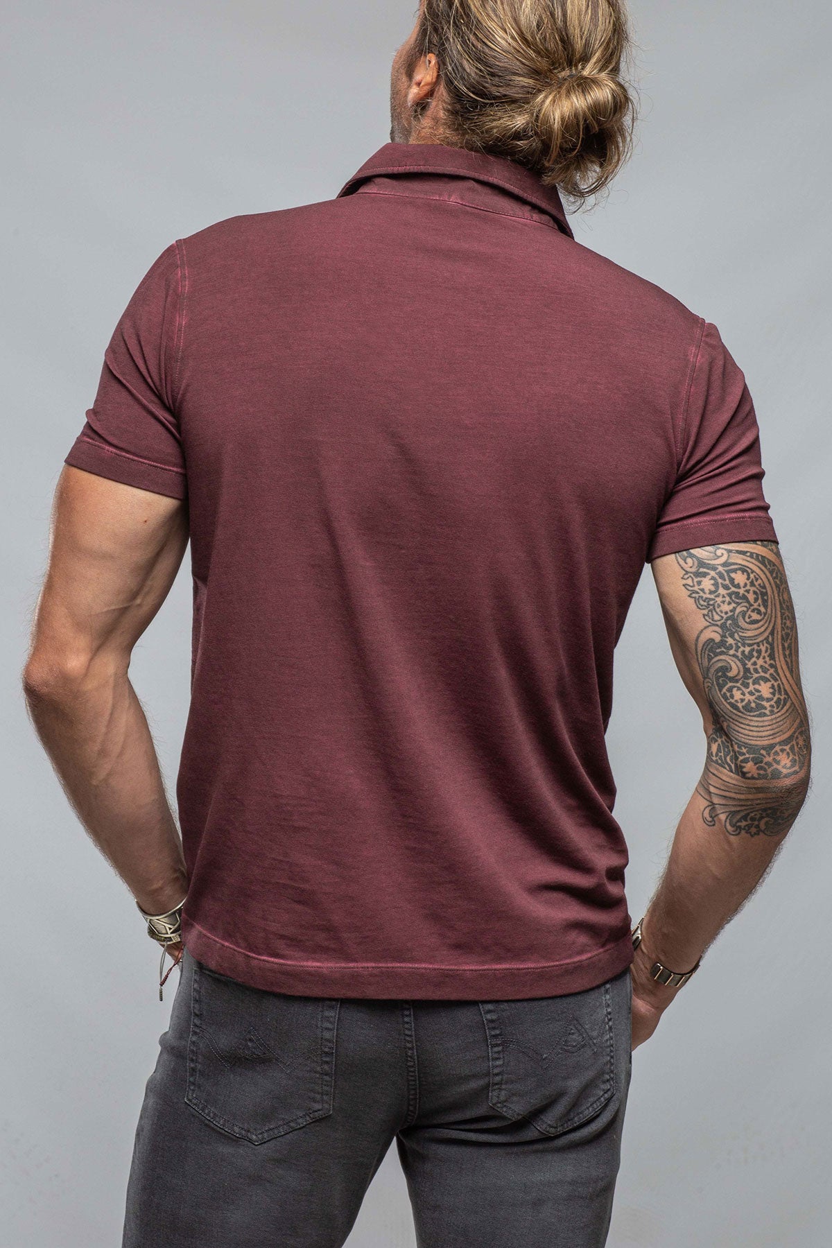 Dune Toulour SS Woven Polo in Mosto Mens - Shirts - Polos