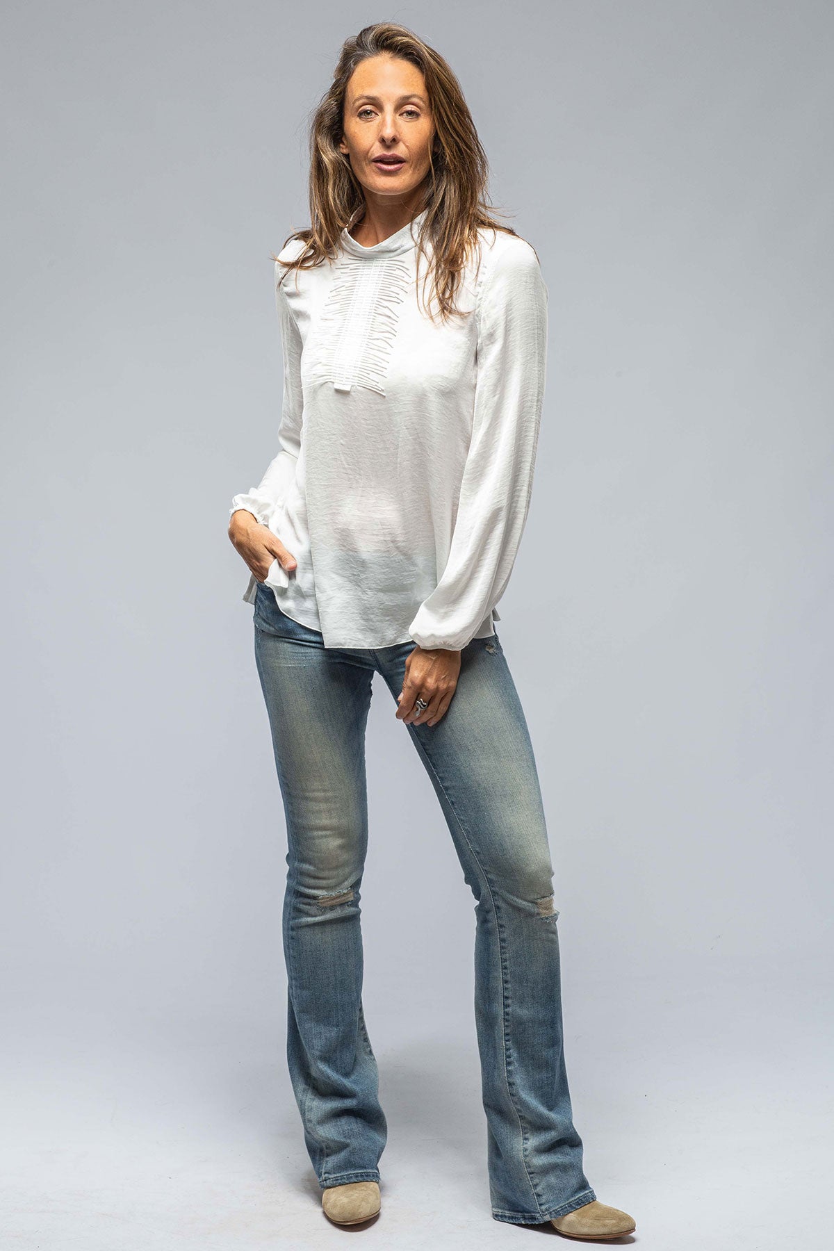 Mave Fringe Front Blouse In White | Ladies - Blouses | Beate Heymann