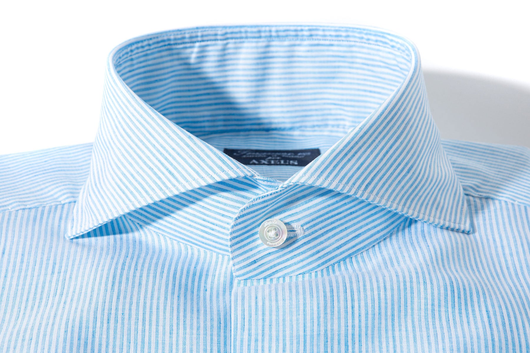 Lutung Cotton Linen Stripe In Turquiose | Mens - Shirts - Dress | Finamore Napoli
