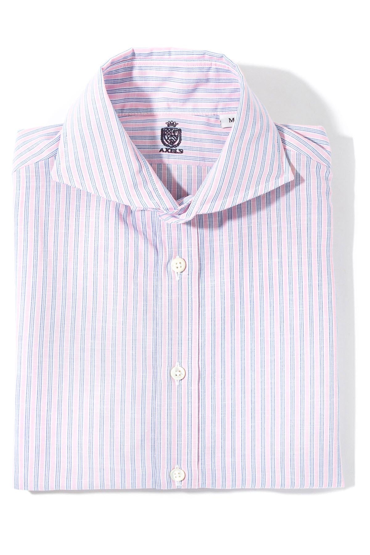 Taycan Cotton Linen Shirt in Pink | Mens - Shirts - Dress | Axels-Is