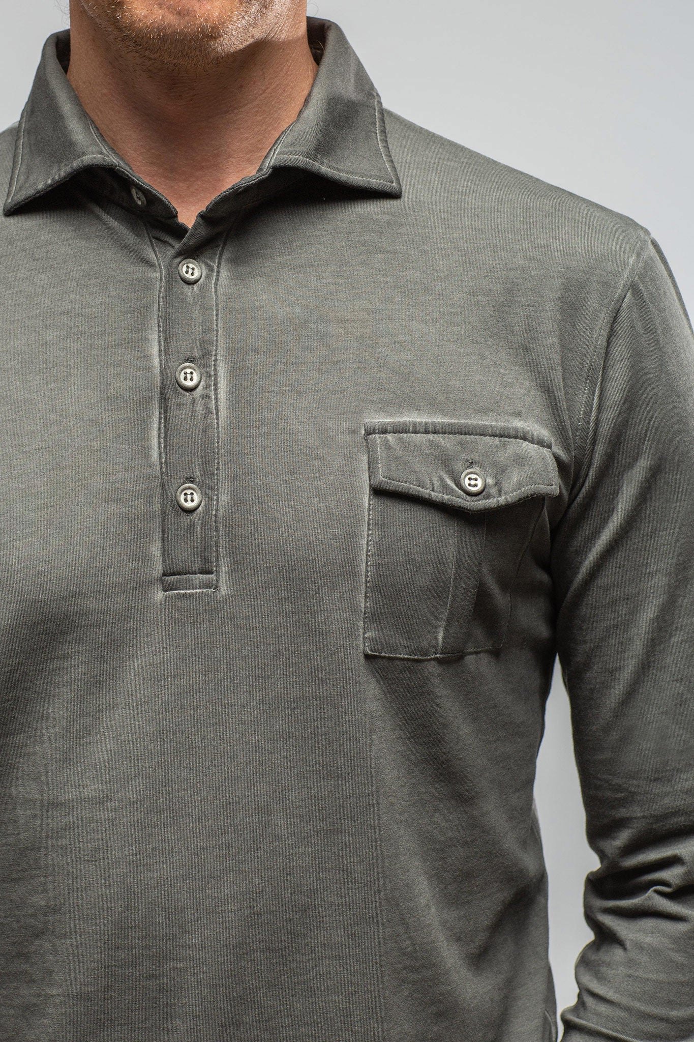 Cafe Paco LS Polo Shirt In Antracite | Mens - Shirts - Polos | Dune