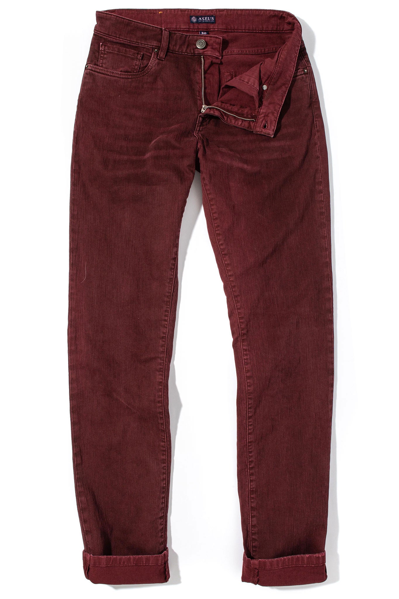 Silverton Colored Denim In Bordeaux | Mens - Pants - 5 Pocket | Axel's Premium Denim