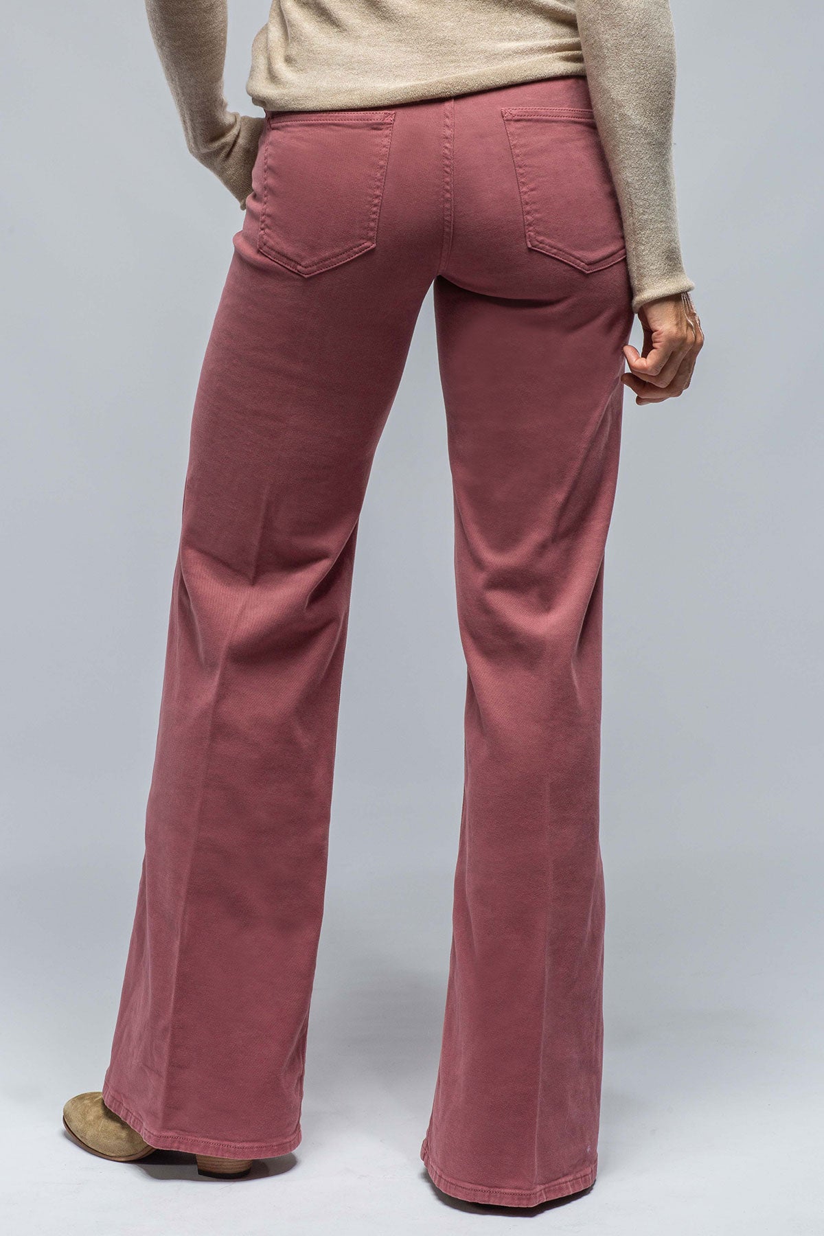 European Culture Daphne Brushed Cotton Wide Leg Jean In Dusty Brick Ladies - Pants - Knit