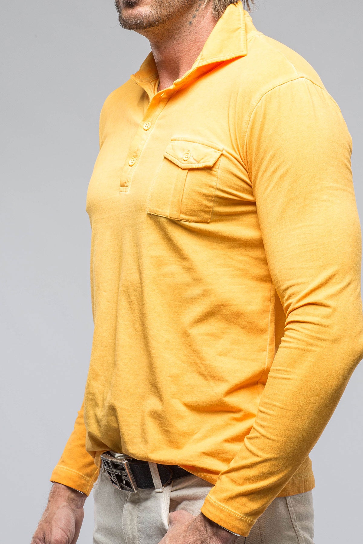 Cafe Paco LS Polo Shirt In Sunflower | Mens - Shirts - Polos | Dune