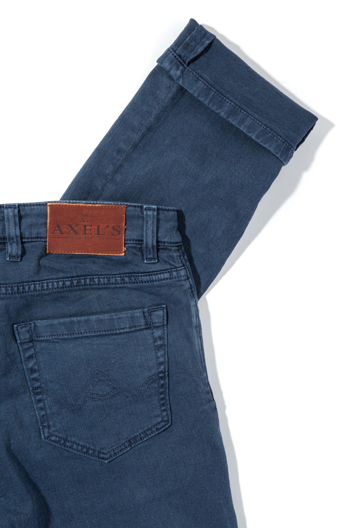 Taos Slim Cotton/Linen Denim in Blu Oxford | Mens - Pants - 5 Pocket | Axel's Premium Denim