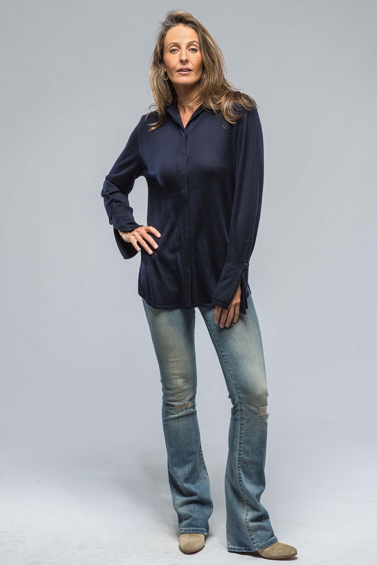 Melanie Cashmere Shirt | Ladies - Tops | Nells Nelson
