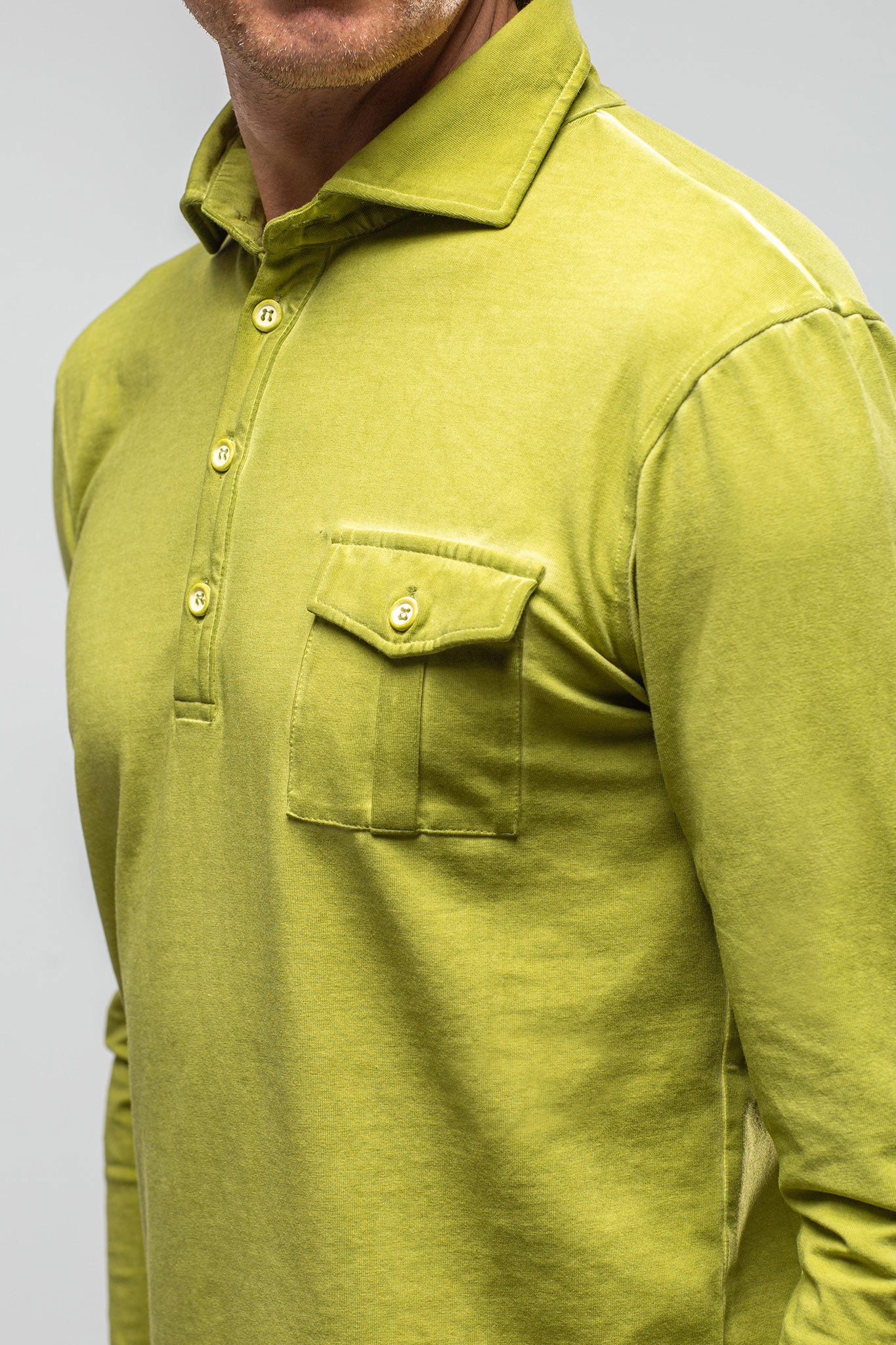 Cafe Paco LS Polo Shirt In Avocado | Mens - Shirts - Polos | Dune