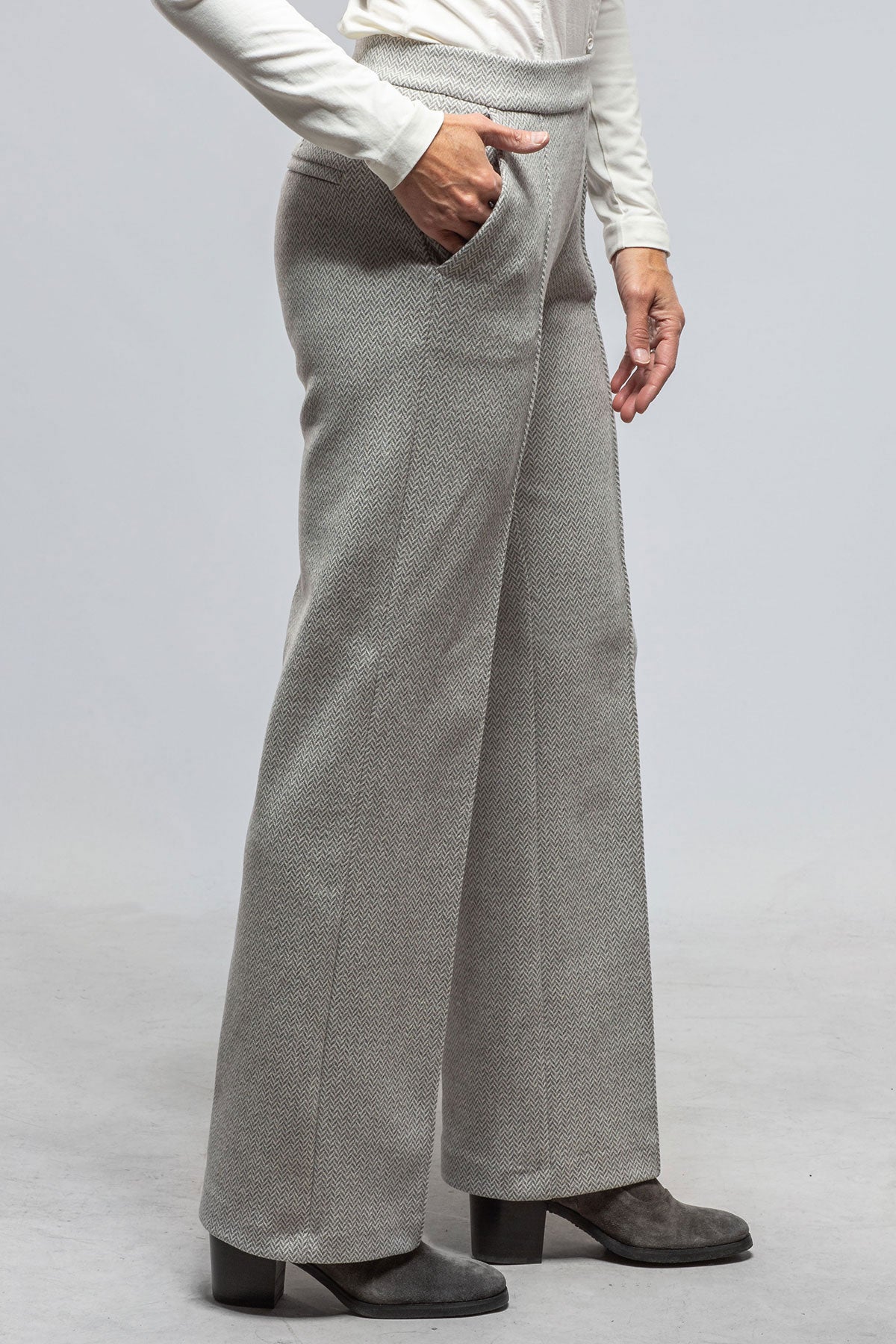 MAC Chiara Smart Pant In Tin Herringbone | Ladies - Pants - Slacks | Mac Jeans