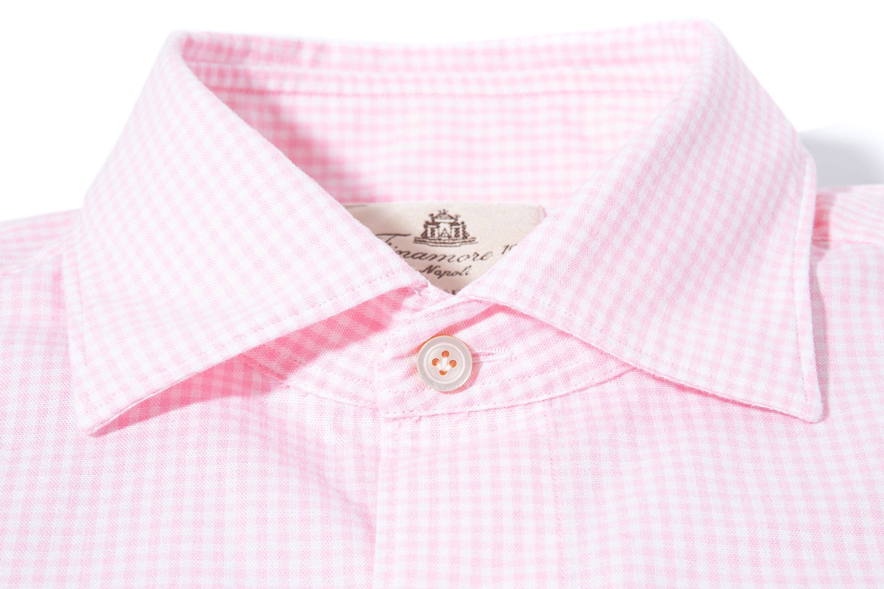 Finamore Napoli Hexie Cotton Check in Pink Mens - Shirts - Dress