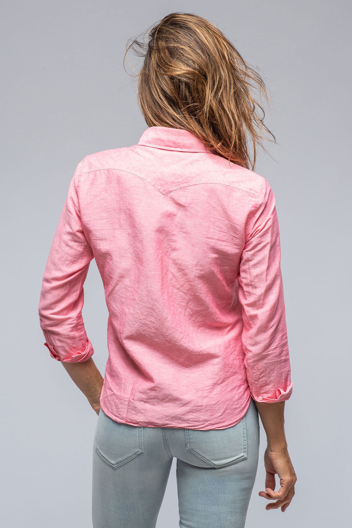 Finamore Napoli Marcella Linen Shirt in Pink Ladies - Tops