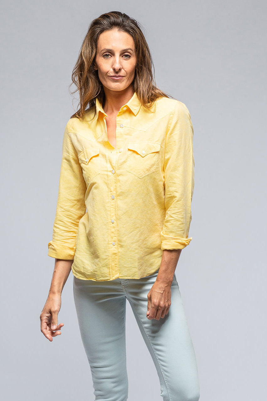 Finamore Napoli Marcella Linen Shirt in Sunflower Ladies - Tops