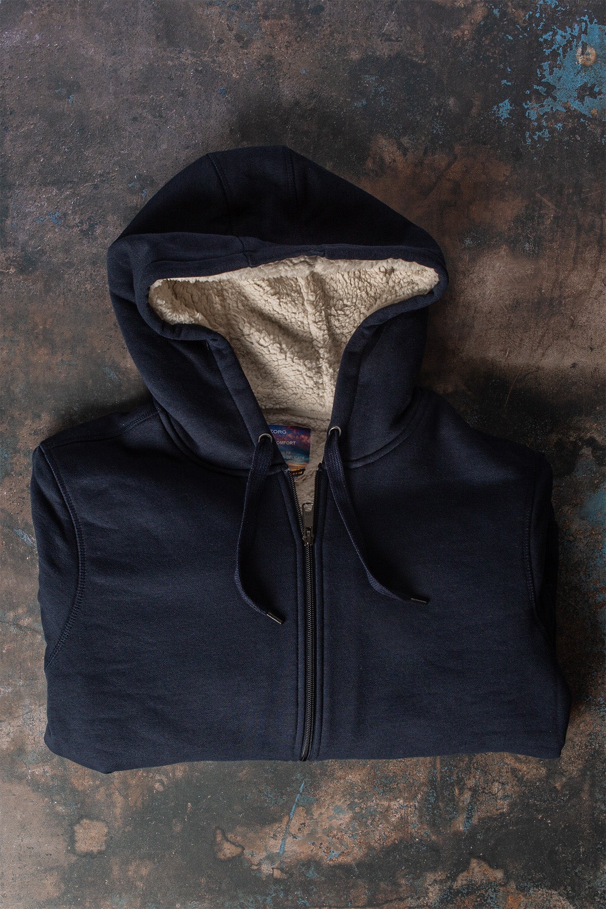 Georg Roth Bodie Sherpa Hoodie In Navy Mens - Outerwear - Overshirts