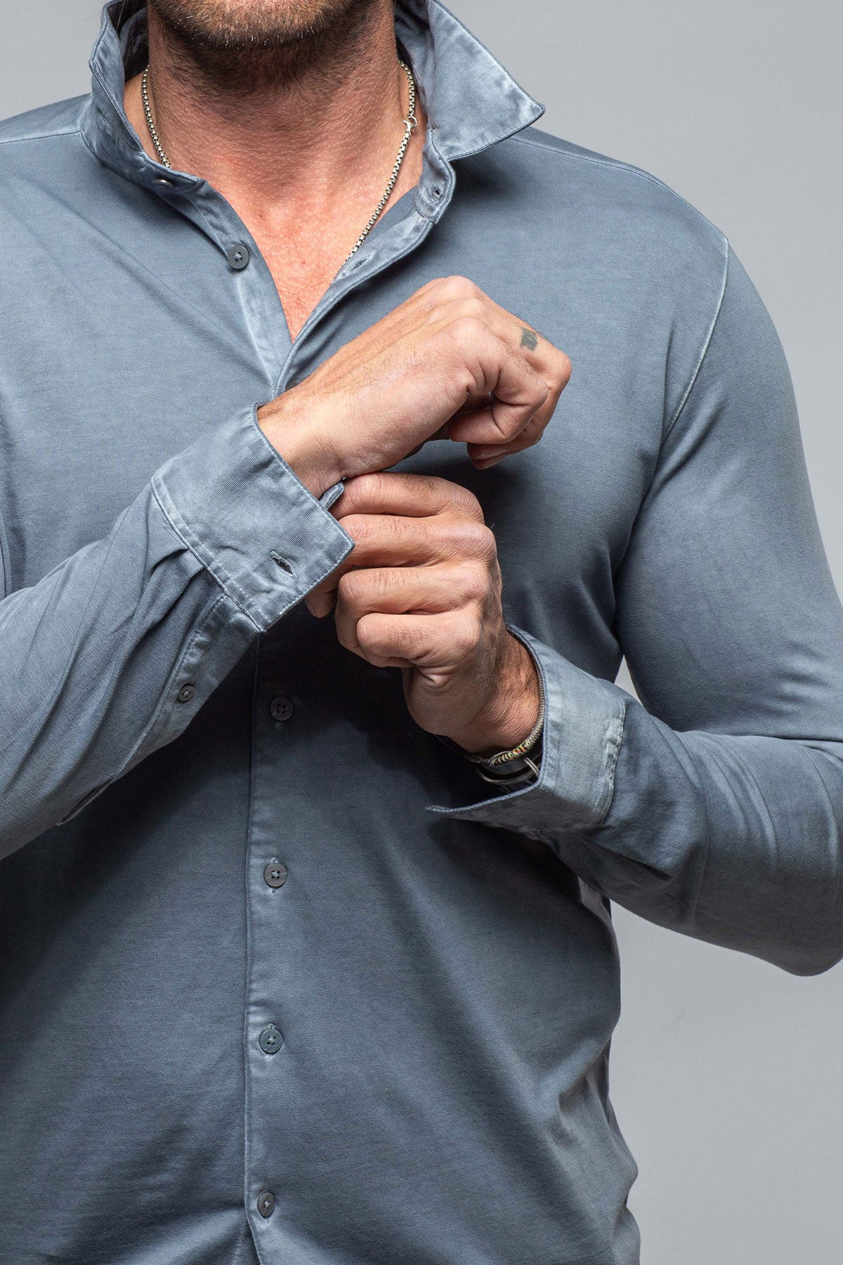 Georg Roth Cambria Button Up Polo in Capri Mens - Shirts - Polos