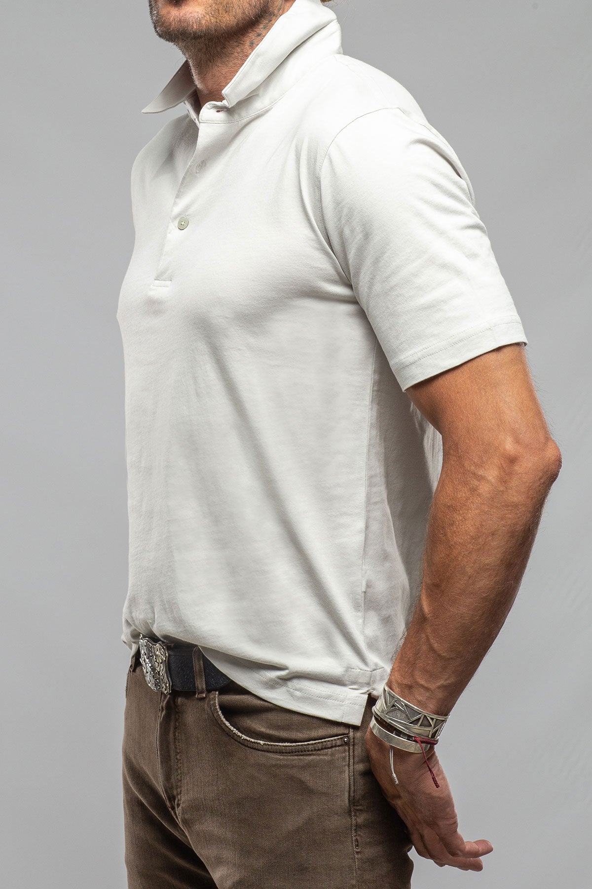 Georg Roth Cruz Cotton Polo in Cement Mens - Shirts - Polos