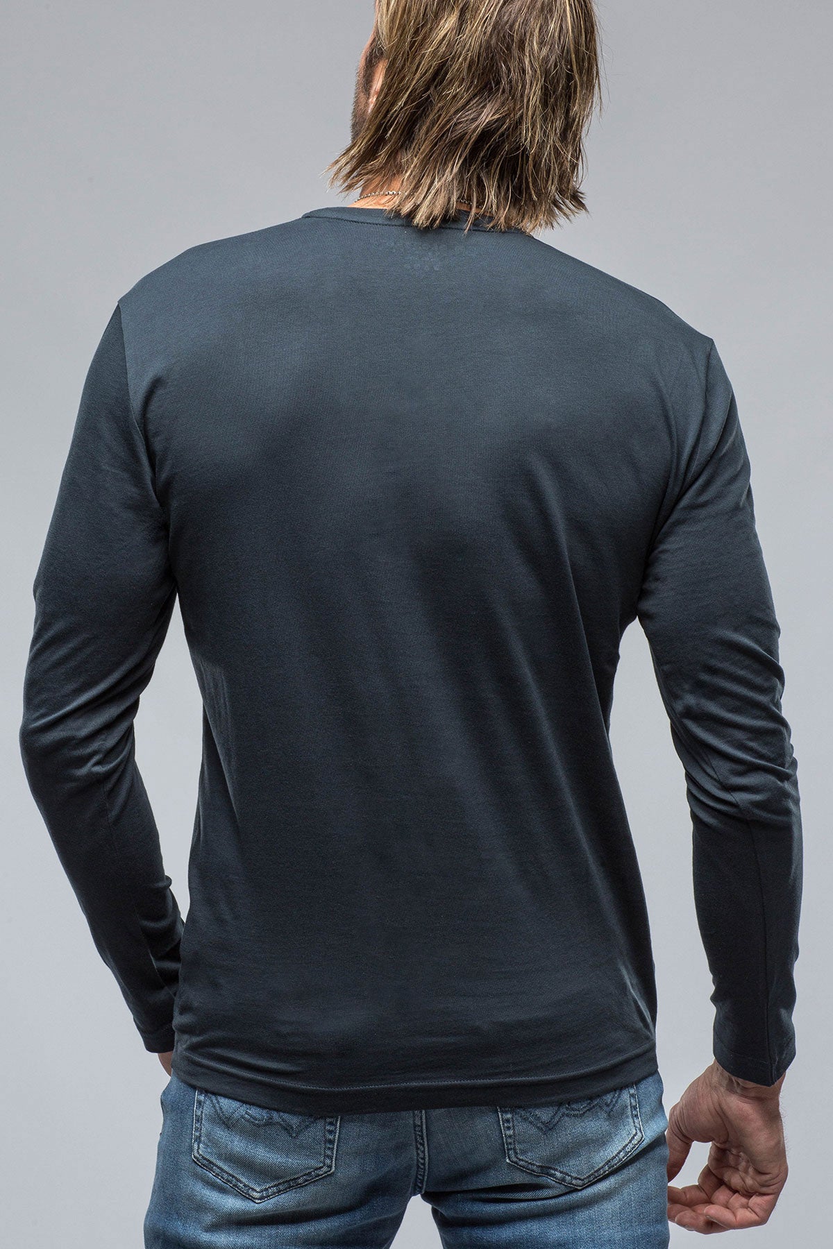 Georg Roth Del Mar LS V-Neck in Navy Mens - Shirts - T-Shirts