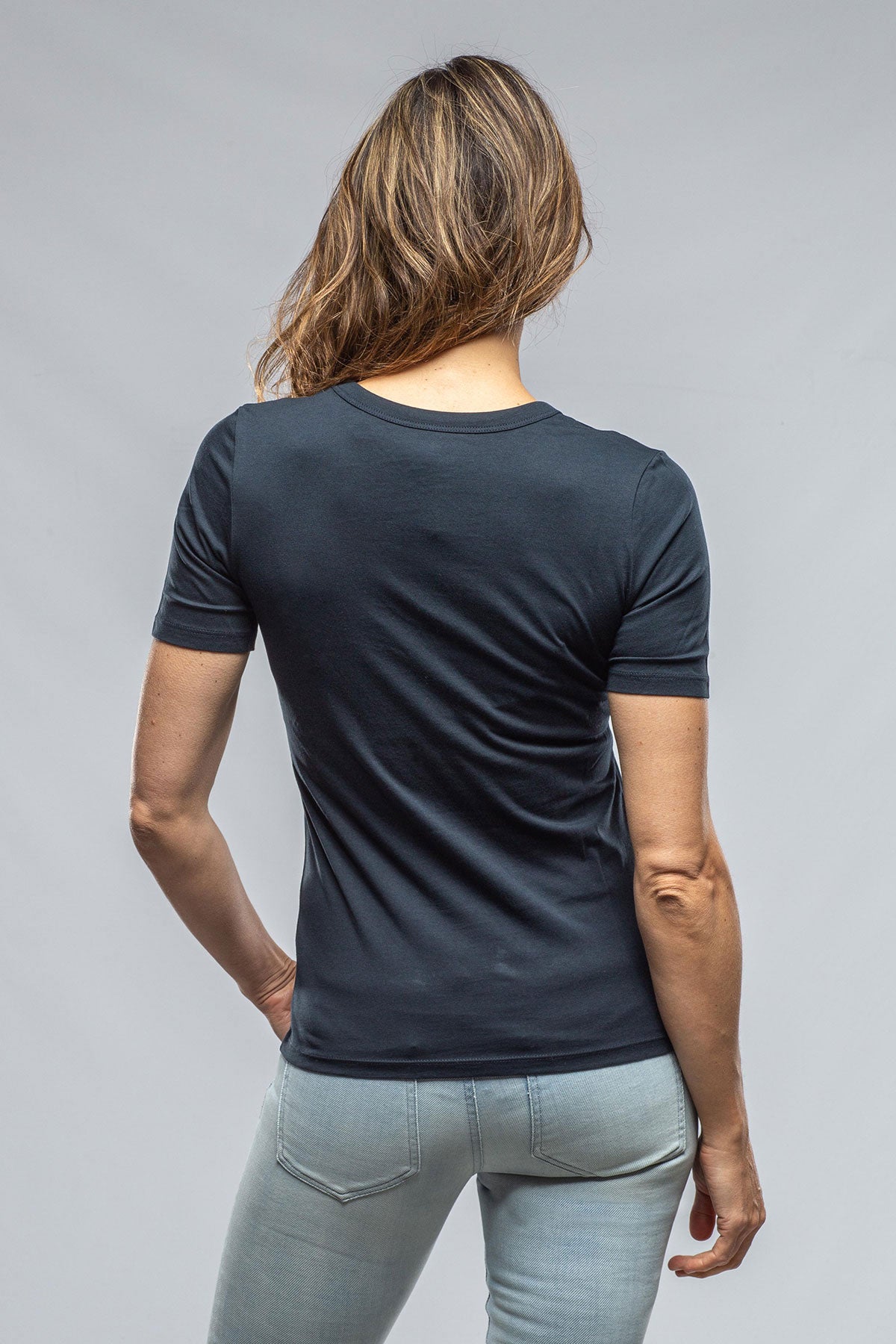 Georg Roth Evelina Short Sleeve V Neck In Navy Ladies - Tops