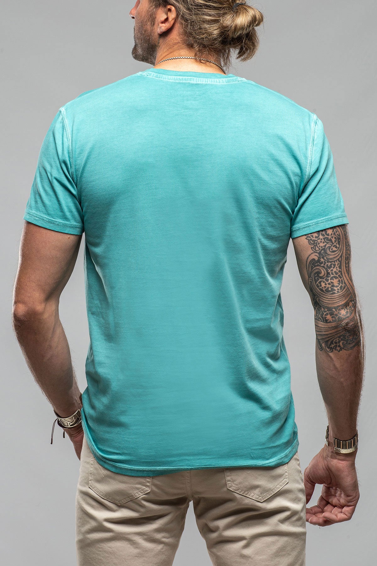 Georg Roth Mendocino Cotton SS Henley in Mint Mens - Shirts - T-Shirts