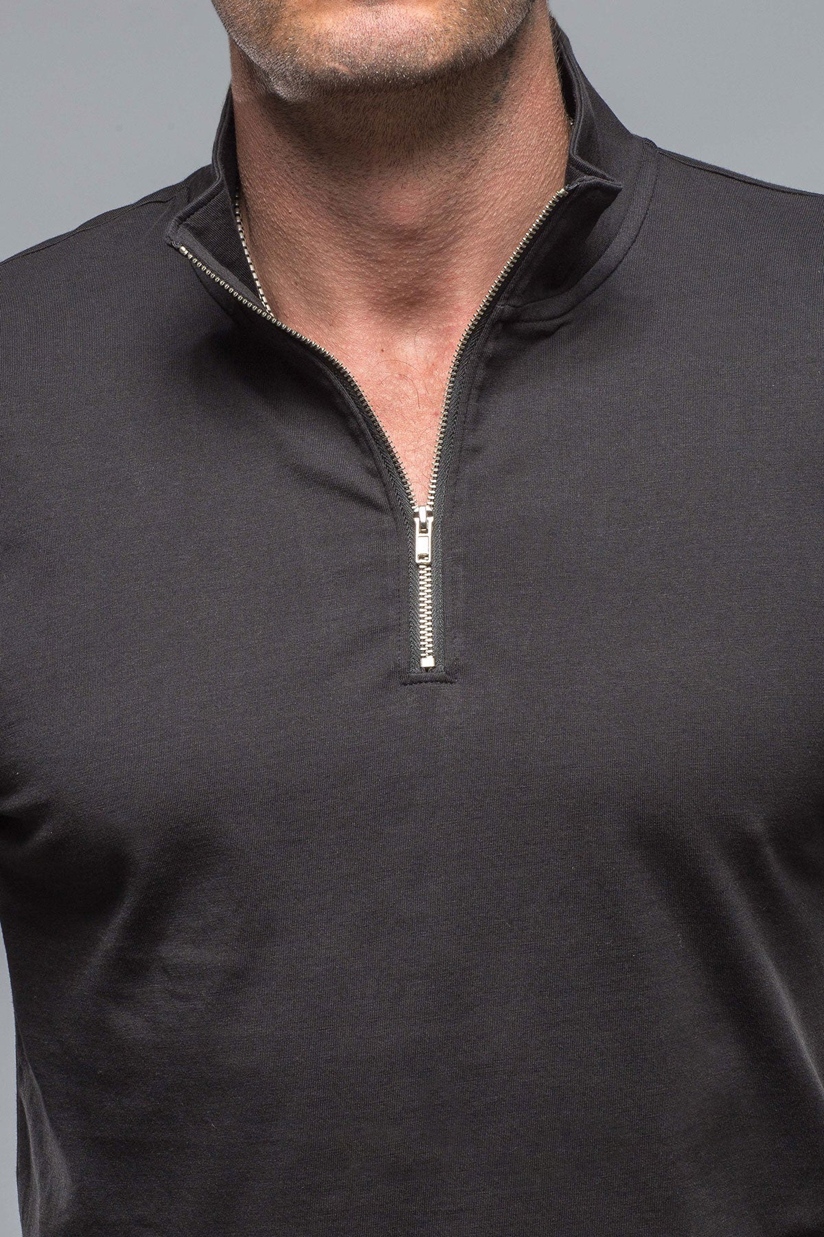 Georg Roth Modesto Luxe Pima Cotton Zip in Black Mens - Shirts - T-Shirts