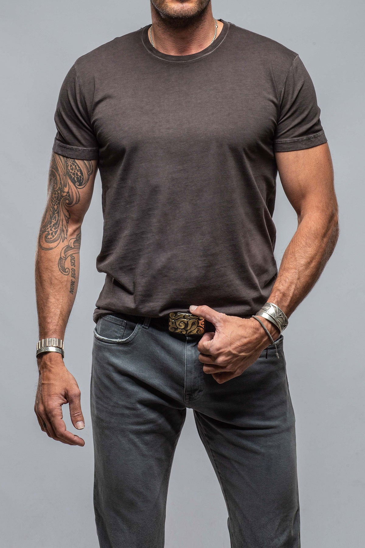 Pismo Cotton Tee In Basalt | Mens - Shirts - T-Shirts | Georg Roth