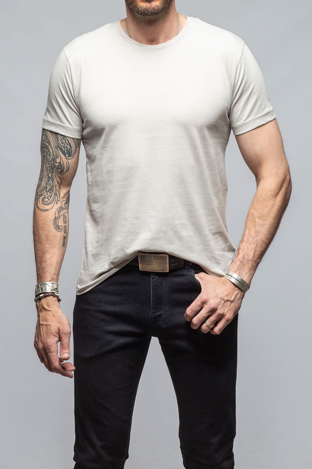 Pismo Cotton Tee In Cement | Mens - Shirts - T-Shirts | Georg Roth