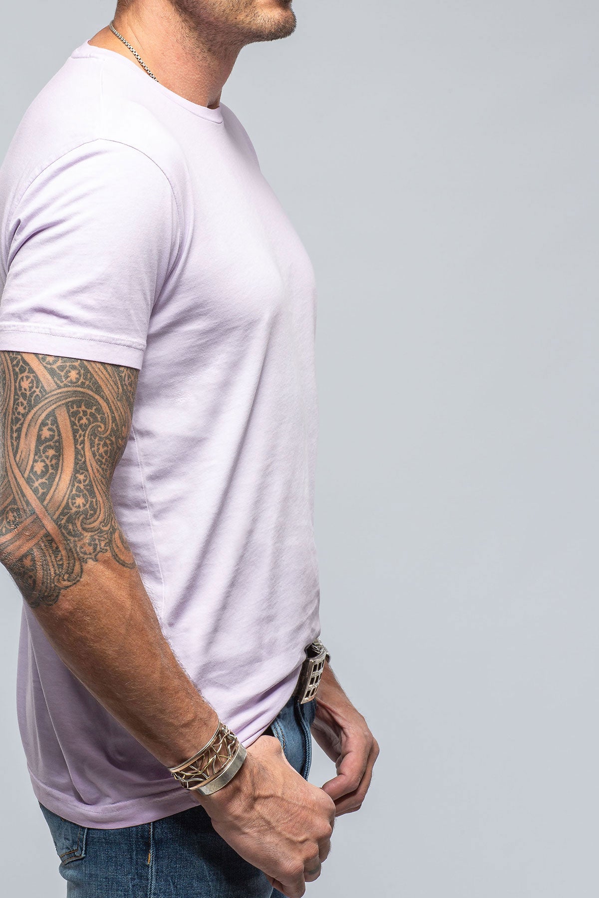 Pismo Cotton Tee In Lilac | Mens - Shirts - T-Shirts | Georg Roth