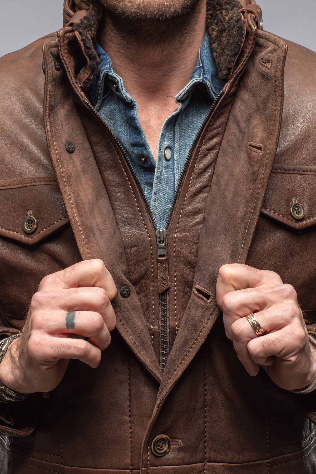 Klein Leather Fieth Jacket | Samples - Mens - Outerwear - Leather | Gimo's