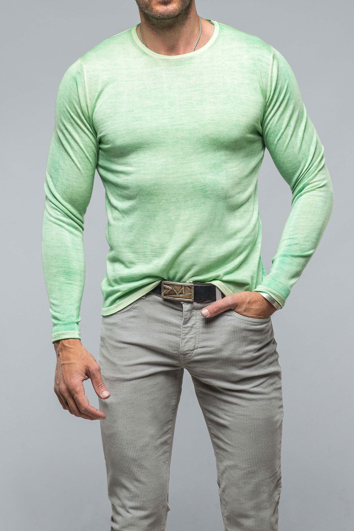 Matteo Cashmere Crew In Green | Mens - Sweaters | Dune