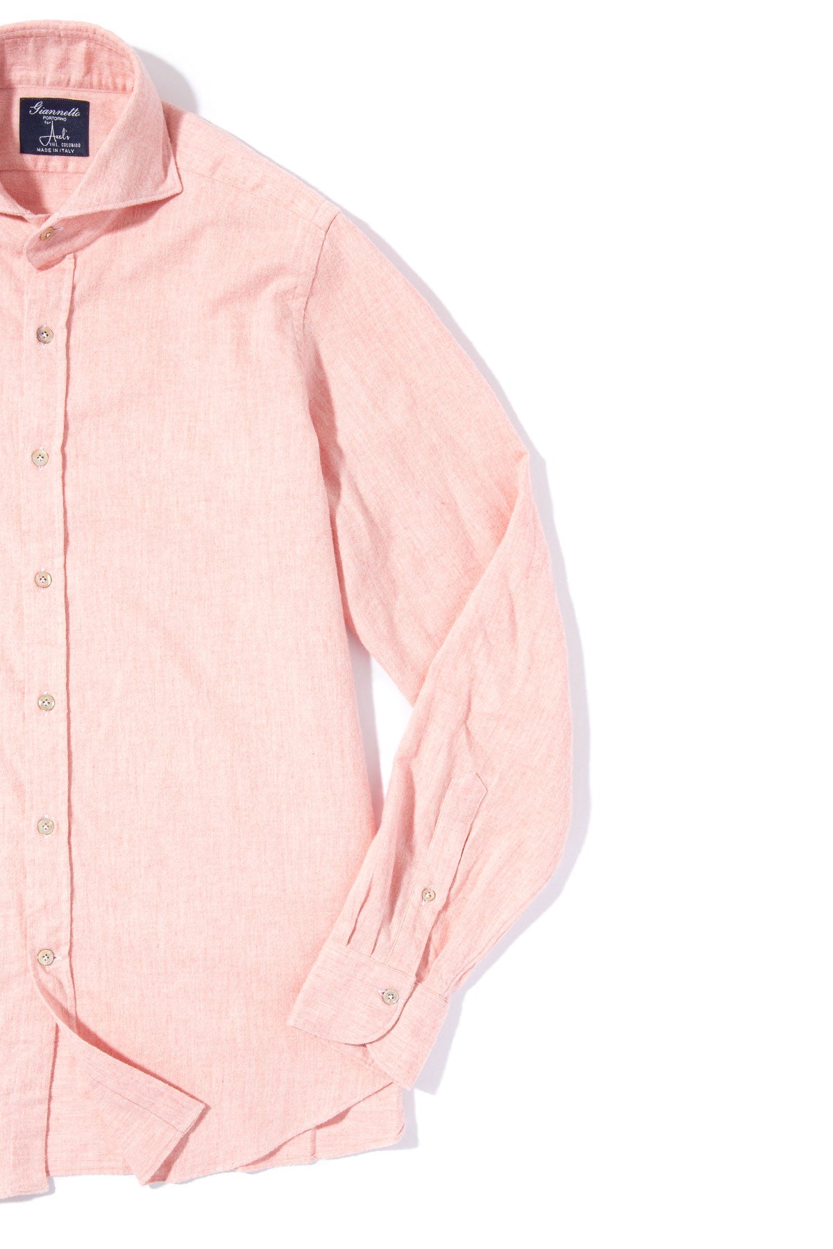 Giannetto Portofino Bissell Cotton Flannel in Light Pink Mens - Shirts - Dress