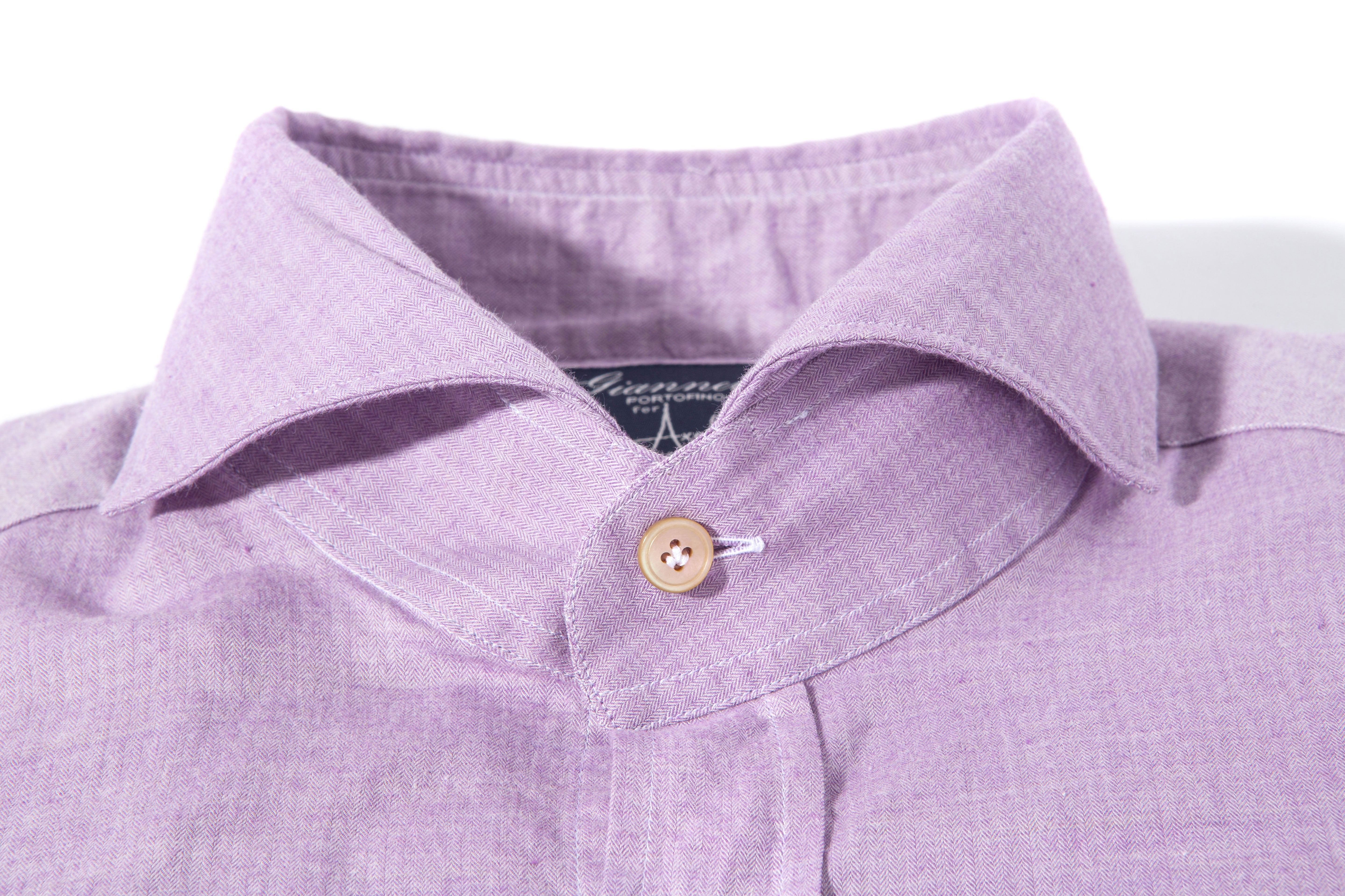 Giannetto Portofino Diablo Cotton Shirt in Purple Mens - Shirts - Dress