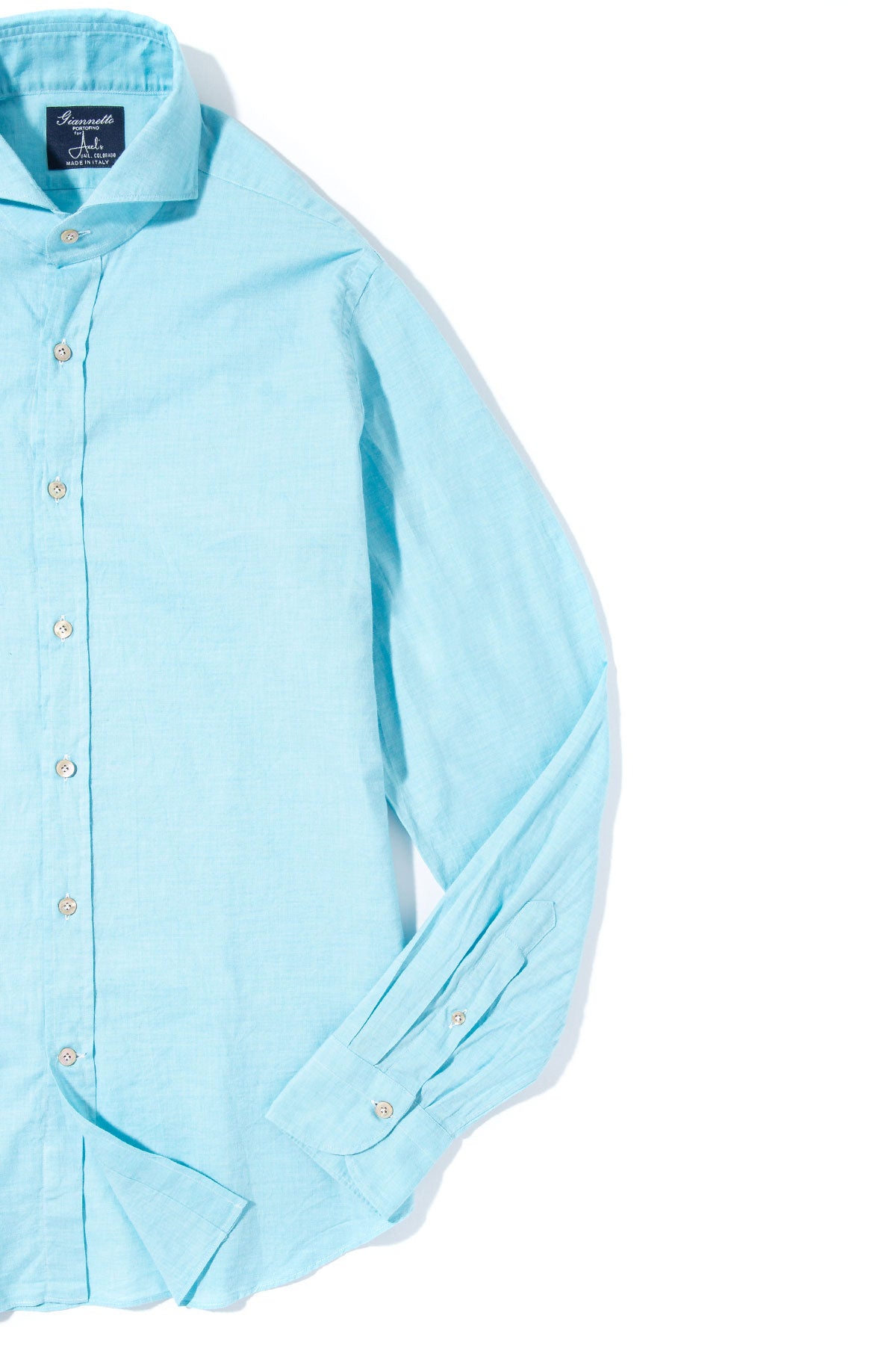 Giannetto Portofino Diablo Cotton Shirt in Turquoise Mens - Shirts - Dress
