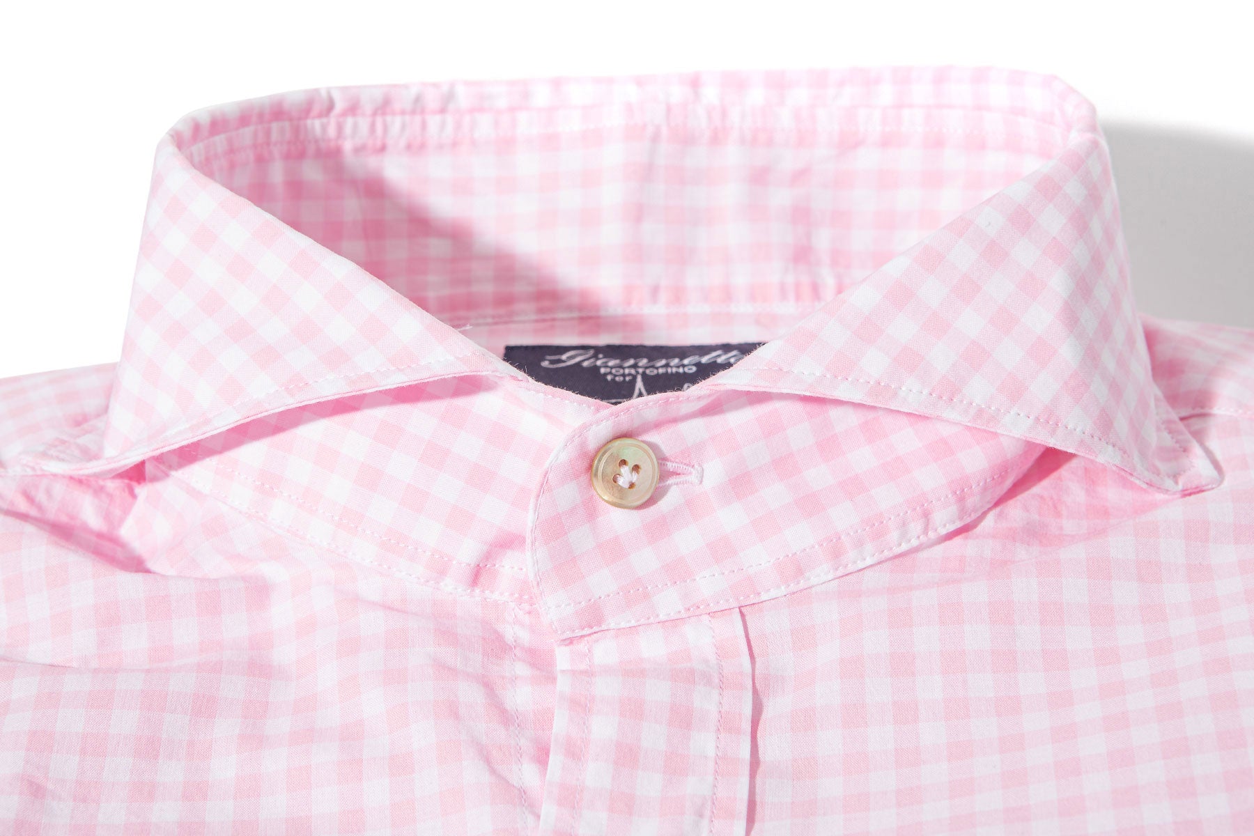 Giannetto Portofino Diago Cotton Gingham Check Shirt In Pink Mens - Shirts - Dress
