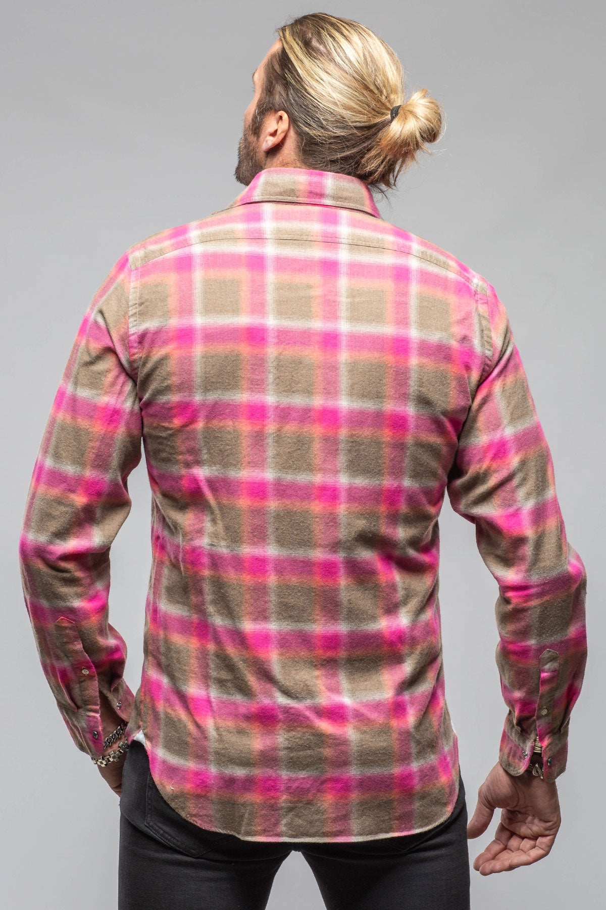 Enchanted Western Cotton Snap In Sprayed Pink | Mens - Shirts - Dress | Giannetto Portofino