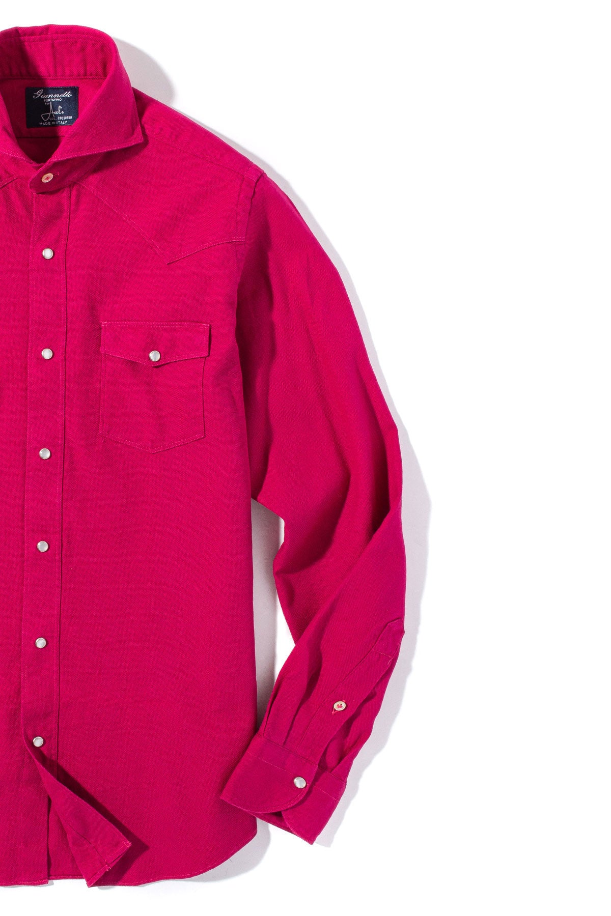 Lourmarin Denim Shirt in Fuchsia | Mens - Shirts - Dress | Giannetto Portofino
